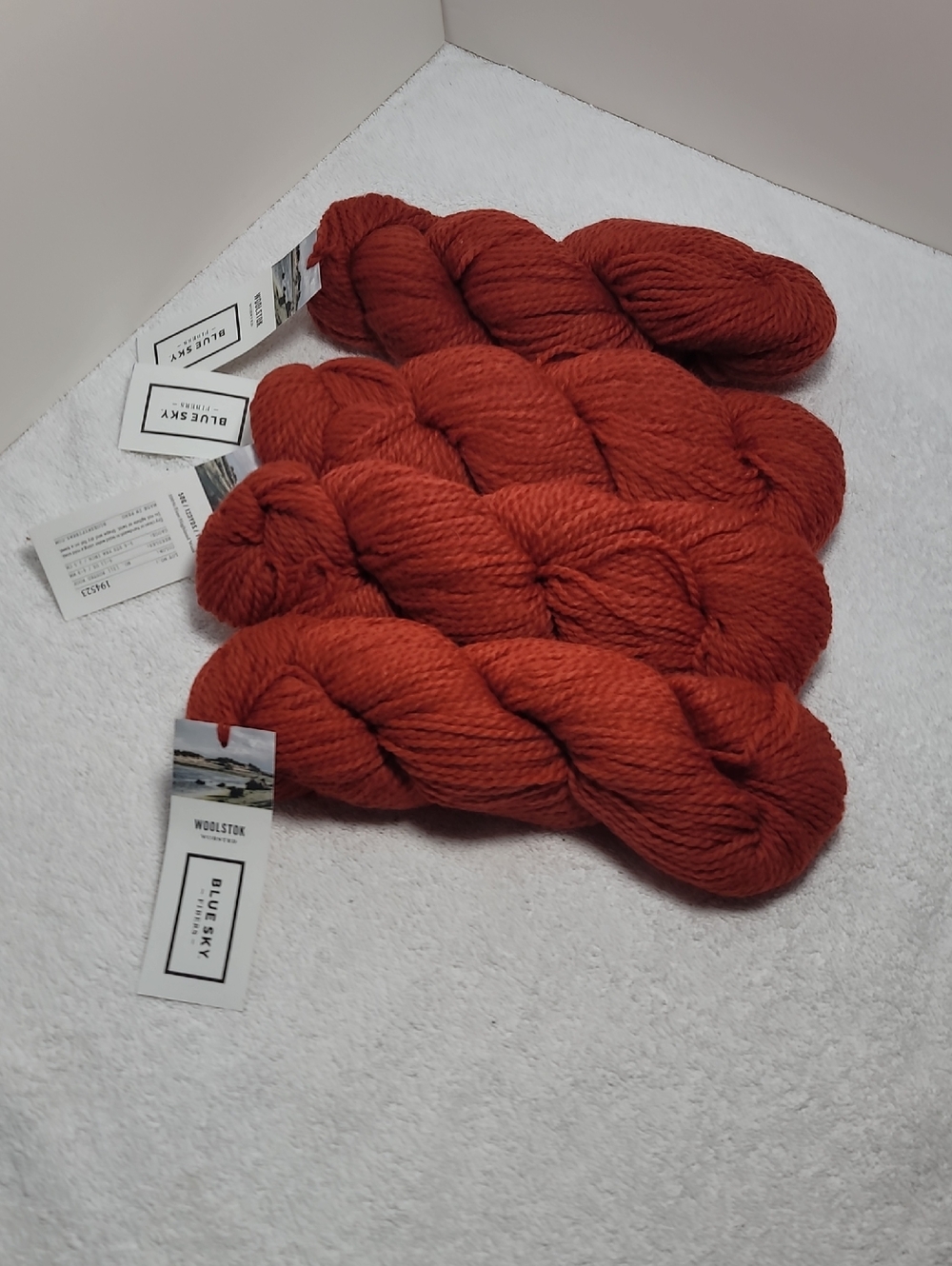 Blue Sky Woolstok Yarn - Burnt Orange 4 Skeins NWT
